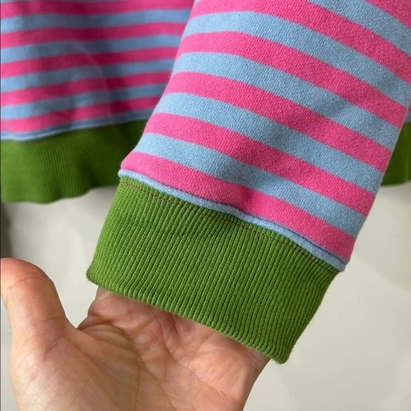 NATURAL LIFE Pink & Blue Striped Sweatshirt with Green Trim - Picture 7 of 15